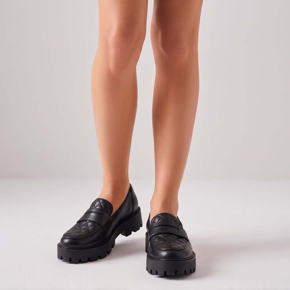 Michael by Michael Shannon Quilted Chunky Platform Penny Loafers